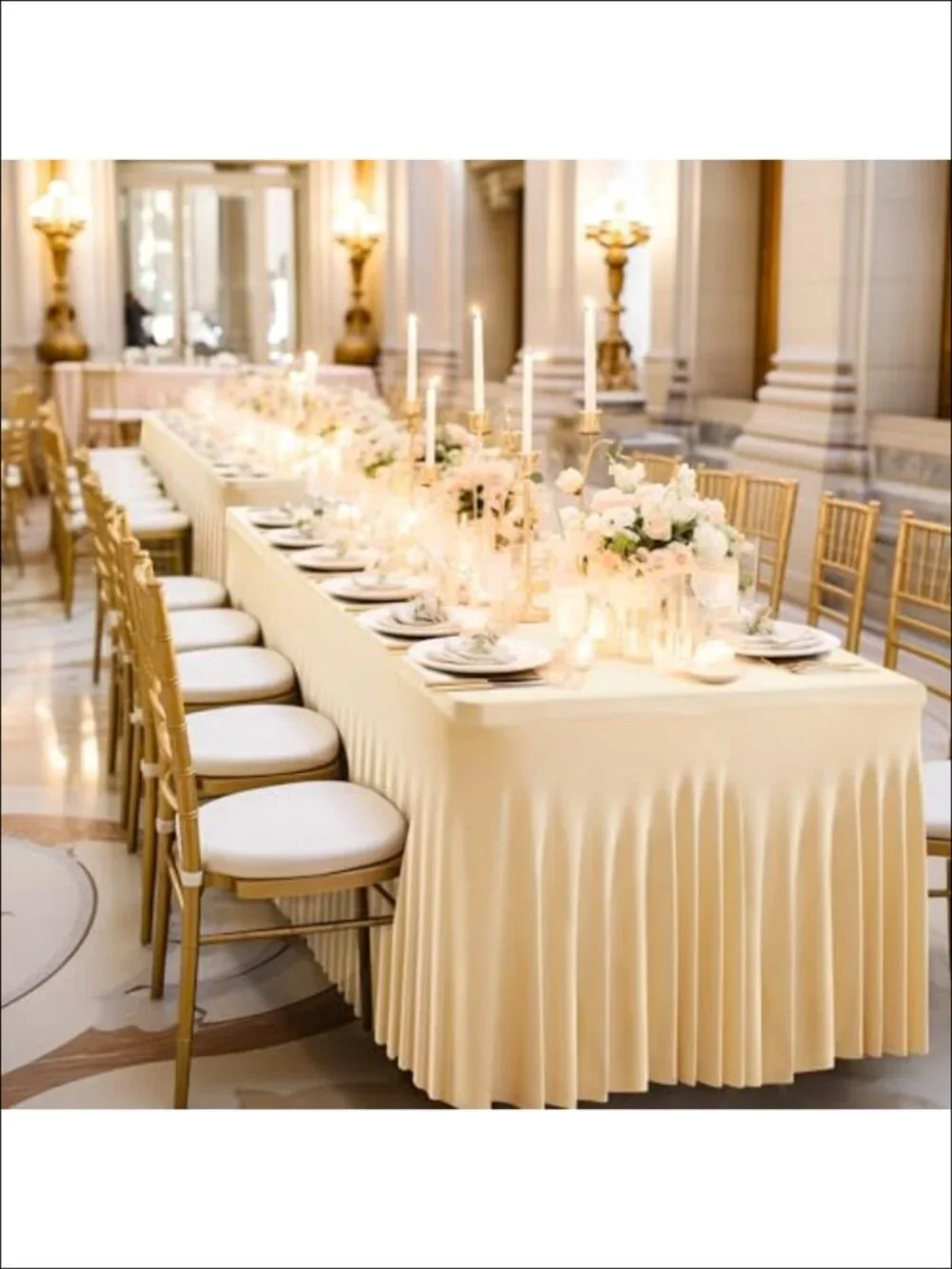 Spandex Tablecloth 4ft Rectangle Stretch Table Cover Skirt for Weddings Parties